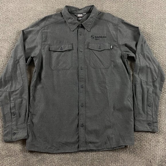 NWOT Outdoor Research Gastown Flannel Shirt Men's Large Gray Outdoors Hiking - Picture 5 of 12